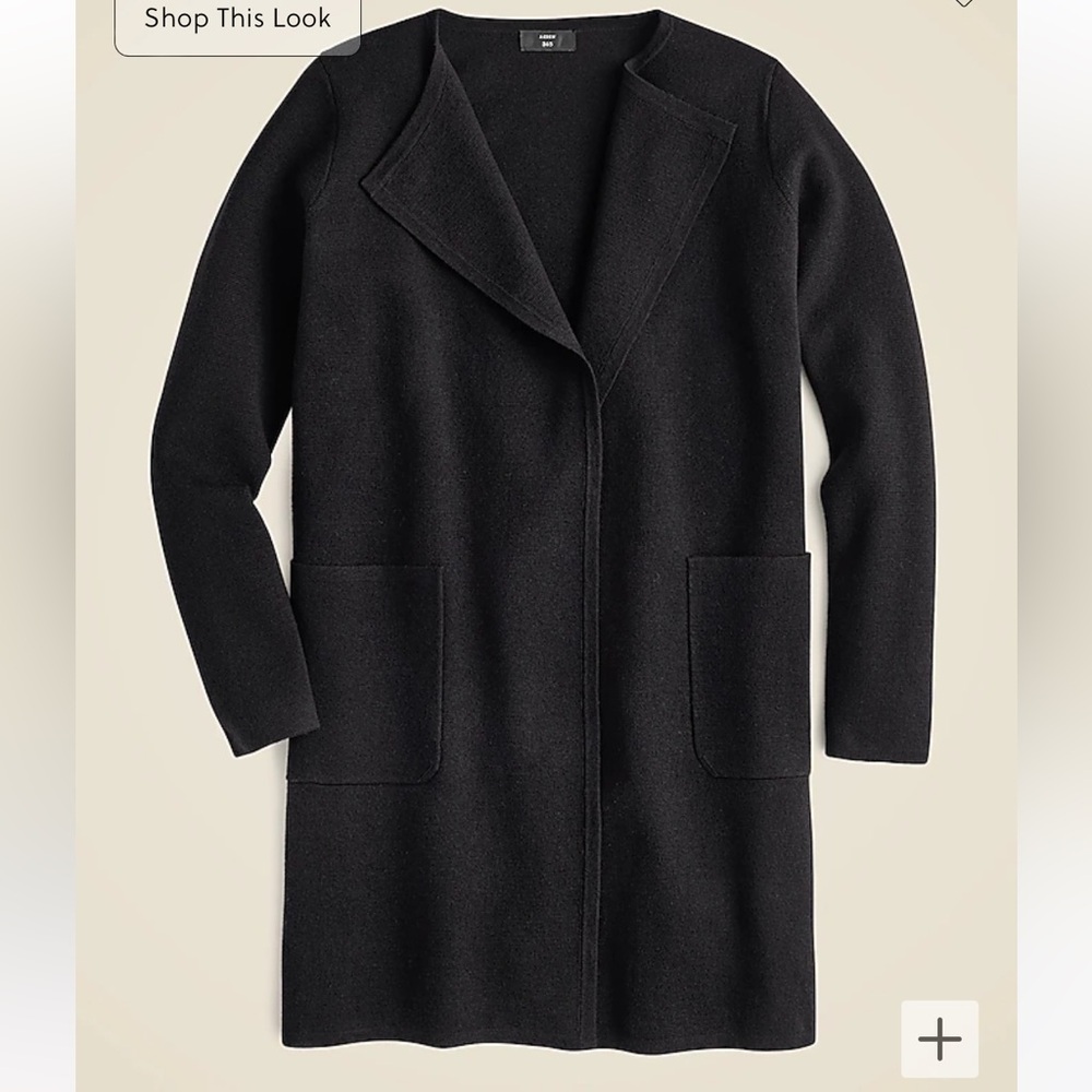 VERY GENTLY USED J.CREW JULIETTE COLLARLESS SWEATER-BLAZER